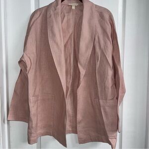 Eileen Fisher Blush Pink Open-Front Blazer